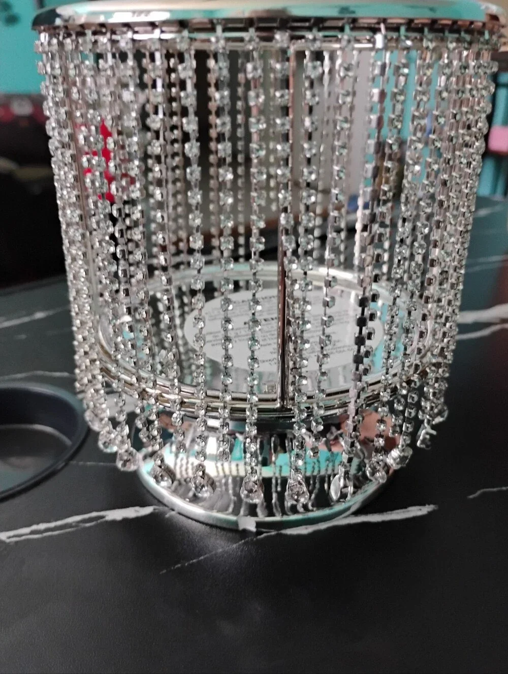 Bath & Body Works 3 Wick Rhinestone Dangling Candle Holder